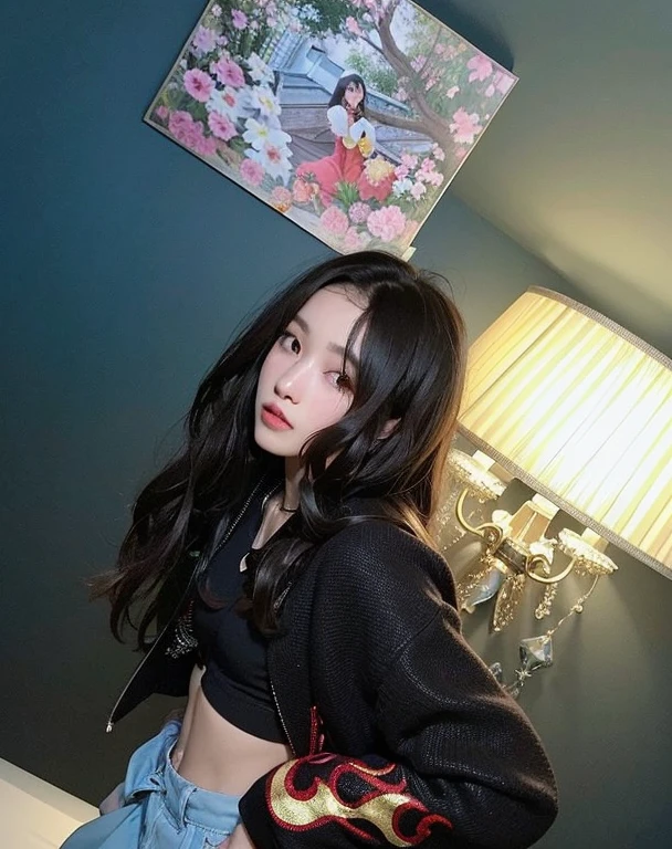 there is a woman that is posing for a picture in a room, dilraba dilmurat, ulzzang, con cabello largo, bae suzy, heonhwa choe, jisoo de blackpink, Jinyoung Shin, foto de perfil, chen xintong, imagen de muy muy baja calidad, muchacha coreana, wenfei ye, Jisoo de Blackpink, imagen de perfil, jaeyeon nam