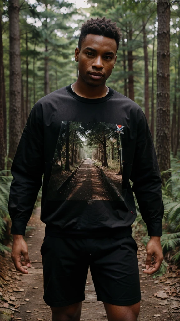 Homem negro,vivid forest,roupas anos 90,Maximum image quality
