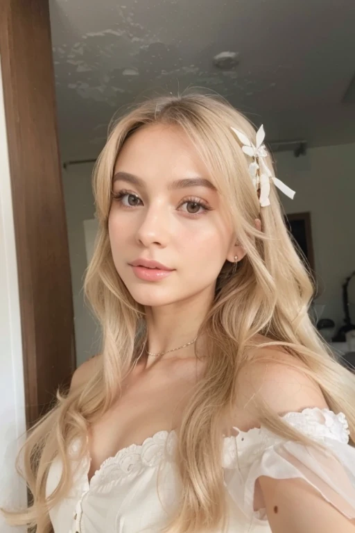 Small nose, maximum quality, plump and shiny lips, delicate face