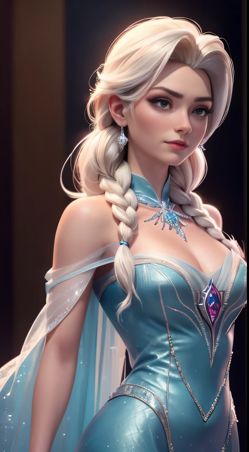 (Elsa frozen Diamante Rosado fusión.) Highly detailed CG unity 8k wallpaper, style shot, complex, high detail, dramatic, highest quality movie still image, very detailed, masterpiece, best quality, character design, Elsa, Elsa from Frozen, (( Dark style)), realistic ultra-detailed rendering style, natural light, sharp character design, (hard focus, 8k), (((natural skin texture))), 8k textures, soft cinematic lighting, adobe lightroom, dark room, hdr, Sophisticated, Elegant, Rich Detail, Sharp Focuilm Look) )), Soothing Tones, Detail Frenzy, Intricate Detail, Super Detail, Low Contrast, Soft Film Lighting, Dull Colors, Exposure Blending, HDR, Fade, 35mm, f/1.4, ISO64, f16, 25 sec.
