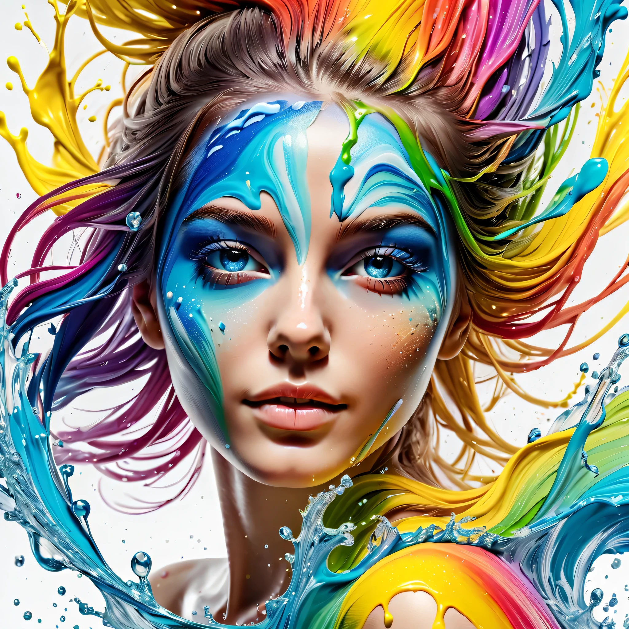 Expressing the flow of ink dancing in the wind,water effects,colorful water,goddess:govern the arts:Manipulating water:rich hair:sleeoing:perfect face:beautiful::healthy,Ink splash,Sparkling,Bright colors,light reflection,rich colors,abstract,3D,8K,High resolution,masterpiece,high quality,Detailed details,Colors of the rainbow,laugh mischievously,tricky,design,fun,bright colors,splash of water,invite you to the world of art