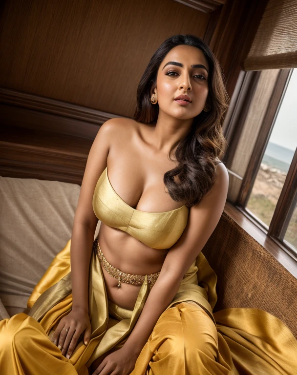 Foto RAW, photorealistic, photography, full body shot, master shot, perfect eyes, goddess like beauty, perfect thick chubby mallu Desi aunty bhabhi, Wearing a Stanapatta, a chest-band.Saree model, model Photography, Indian saree shoot, Indian traditional wear advertising photography, traditional wear brand shoot, face of Indian actress Sonakshi Sinha, masterpiece, realistic, realism, incredible details, pleasure, photorealism, detailed skin, skin pores, high contrast, photorealistic Artstation 8k HD digital art trend of high definition and detailed realistic skin texture, ultra detail, realistic skin texture, armature, best quality, ultra high definition, (photorealistic:1.4),, high resolution, detail, raw photo, Re sharp, by Lee Jefferies Nikon D850 Film Stock Photo 4 Kodak Portra 400 Camera F1.6 Lens Rich Color Ultra Real Realistic Realistic Textures Dramatic Lighting Unreal Engine Trending at Art Station Cinestill 800,(pele altamente detalhada: 1.2), 8k UHD, DSLR, soft-lighting, alta qualidade, grain of film, Fujifilm XT3,she didn't like to wear blouse or bra, she happy to wear only saree, she hates blouse or bra, detailed hairy armpits,