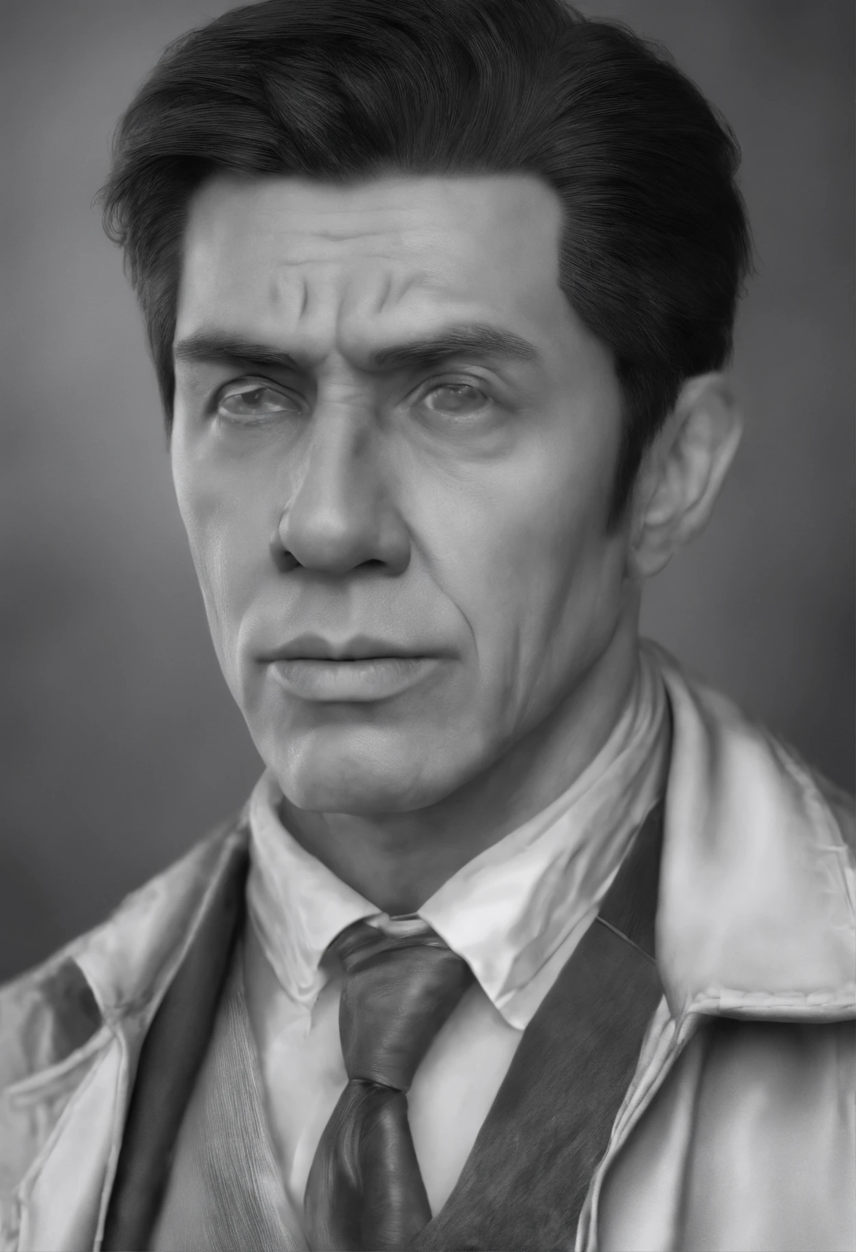 A man from another world with. (best quality,4k,8k,highres,masterpiece:1.2),ultra-detailed,(realistic,photorealistic,photo-realistic:1.37), HDR, UHD, studio lighting, ultra-fine painting, sharp focus, physically-based rendering, extreme detail description, professional, vivid colors, bokeh, portraits, black and white tones, soft and gentle lighting.