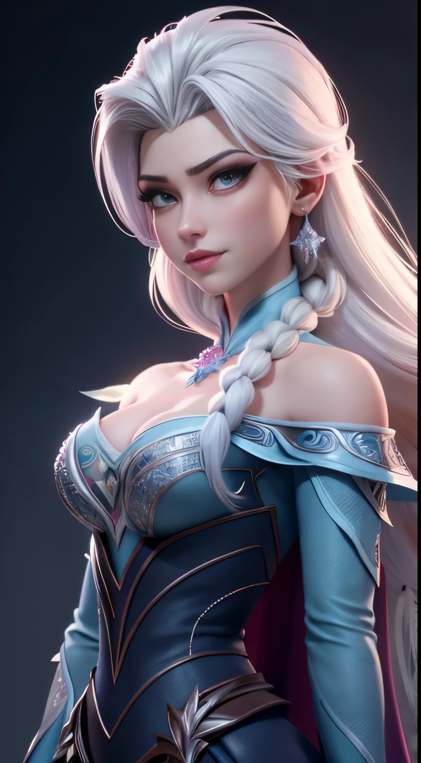 (Elsa frozen Diamante Rosado fusión.) Highly detailed CG unity 8k wallpaper, style shot, complex, high detail, dramatic, highest quality movie still image, very detailed, masterpiece, best quality, character design, Elsa, Elsa from Frozen,Diamante Rosado fusión (( Dark style)), realistic ultra-detailed rendering style, natural light, sharp character design, (hard focus, 8k), (((natural skin texture))), 8k textures, soft cinematic lighting, adobe lightroom, dark room, hdr, Sophisticated, Elegant, Rich Detail, Sharp Focuilm Look) )), Soothing Tones, Detail Frenzy, Intricate Detail, Super Detail, Low Contrast, Soft Film Lighting, Dull Colors, Exposure Blending, HDR, Fade, 35mm, f/1.4, ISO64, f16, 25 sec.