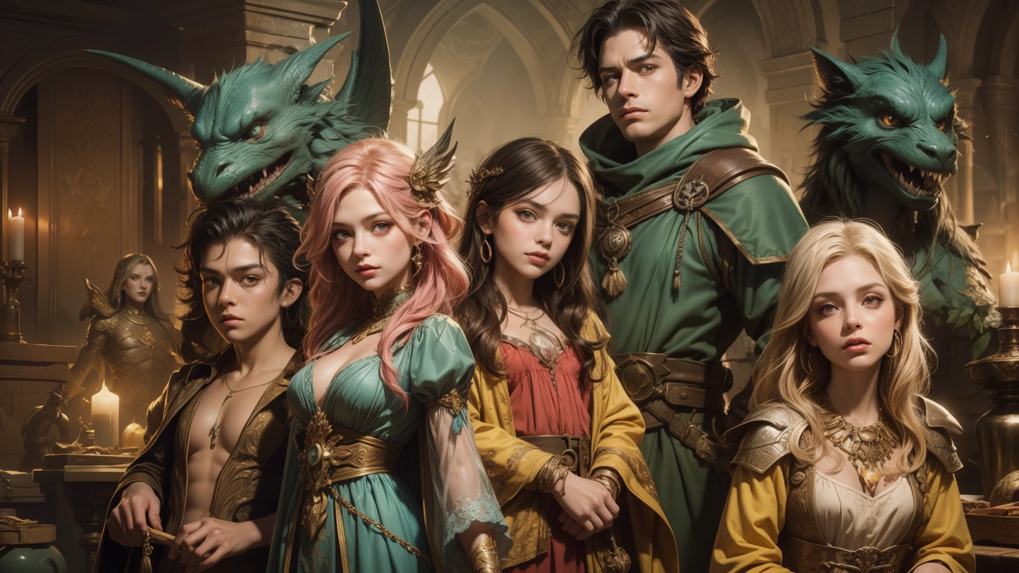 Dungeons and Dragons Cartoon TV Series, stunning image, 8k - remove yellow from girls face