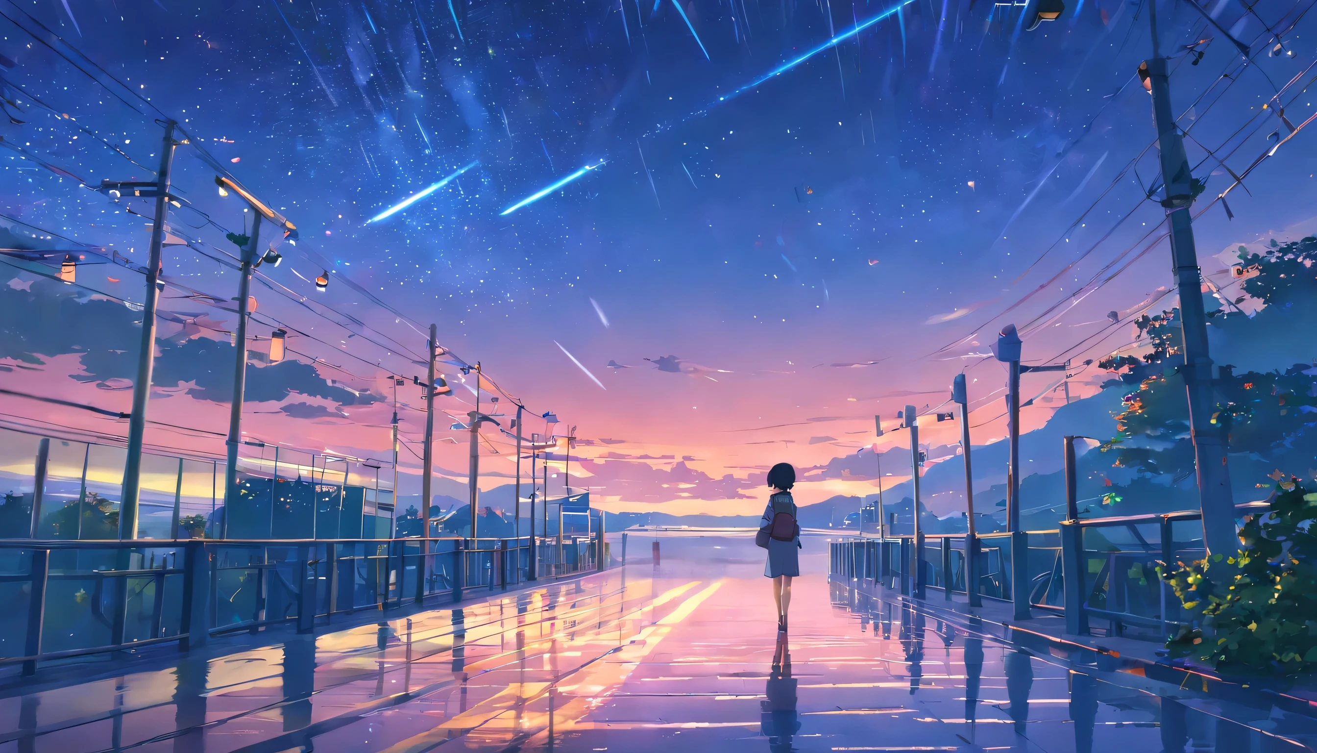 paisagem lua, estrelas wallpaper chuva, sangue lua