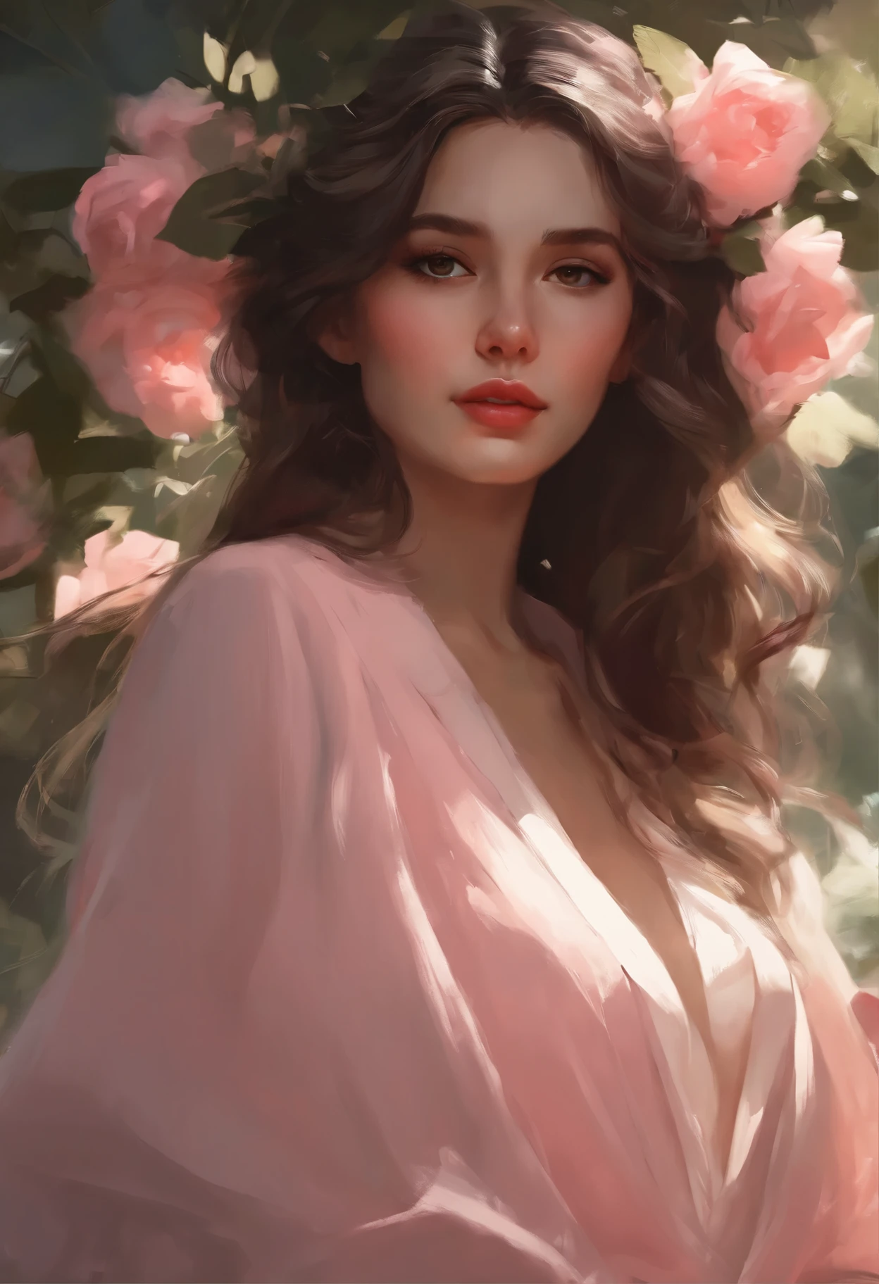 Garota realista em vestido black e jaqueta ao lado de um garoto elegante segurando uma rosa, artwork in the style of Guweiz, realistic girl locks trends on cgstation, Guweiz, por Russell Dongjun Lu,ross tran 8k, Guweiz on artstation pixiv, garota vestido black