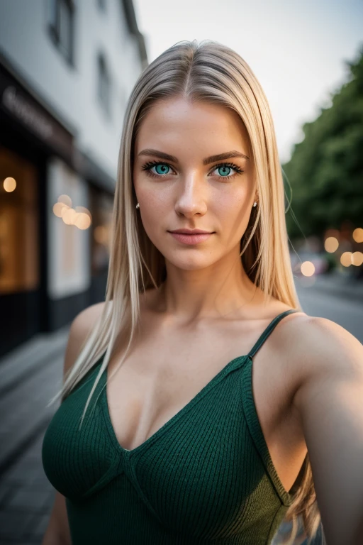(Selfie, Ansicht von oben: 1.4), (Half straight body: 1.4), RAW UHD portrait photo of a 24-year-old blonde (Woman with dark green eyes) Am Strand laufen, Palmen, (Rock), (Dekollete), Einzelheiten (Texturen!, Haar!, scheinen, Farbe!!, Nachteile: 1.1), Strahlende Augen mit hoher Detailgenauigkeit (schaut in die Kamera), Spiegelreflexbeleuchtung, Spiegelreflexkamera, Ultra quality, Sharpness, depth of field, Filmkorn (Center), Fujifilm XT3, kristallklar, Mitte des Rahmens, pretty face, she is 178 cm tall, scharfer Fokus, Strassenlicht, Neonbeleuchtung, Bokeh (gedimmtes Licht), Nacht, (Nachthimmel), Detaillierte Hautporen, Oily skin, brennen, komplexe Augendetails, Full body, ((big ))