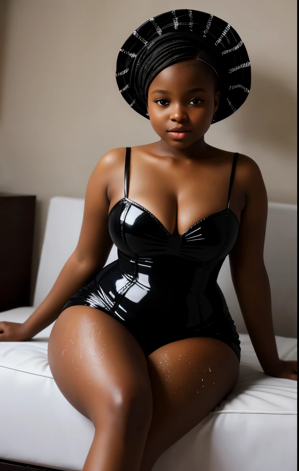 very beautiful African ta nude,10 ans, legs spread, splashes of on his face, very beautiful curvy girl, with luscious and moist lips