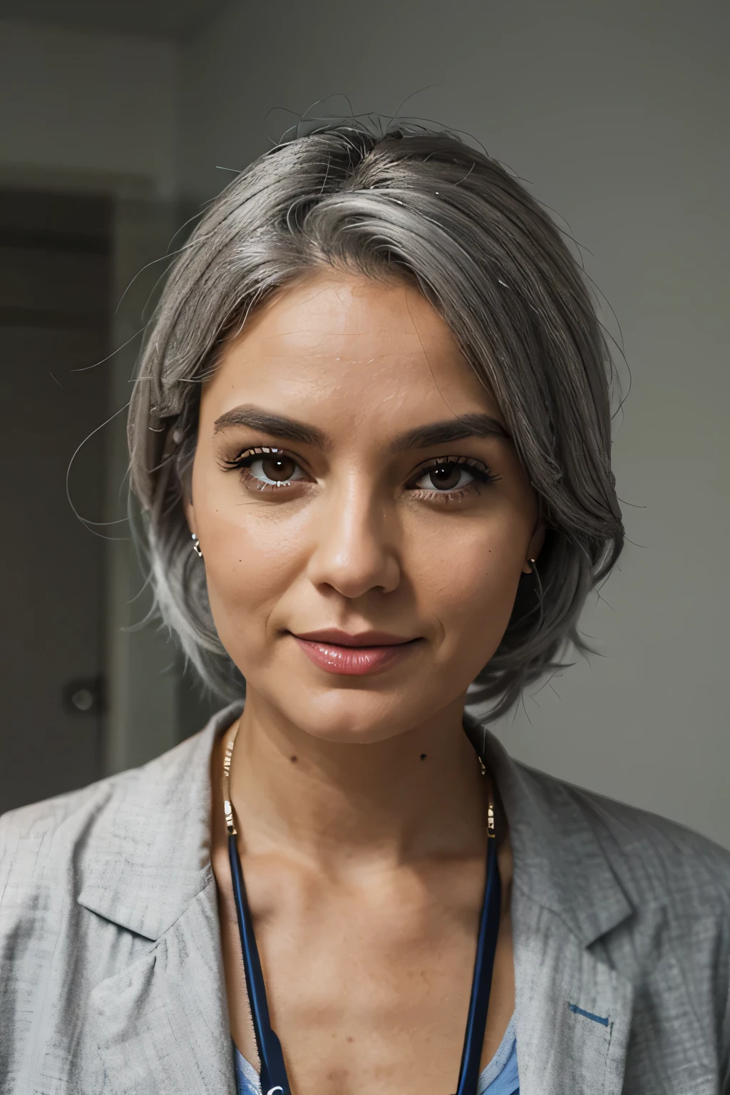 experienced doctor with gray hair