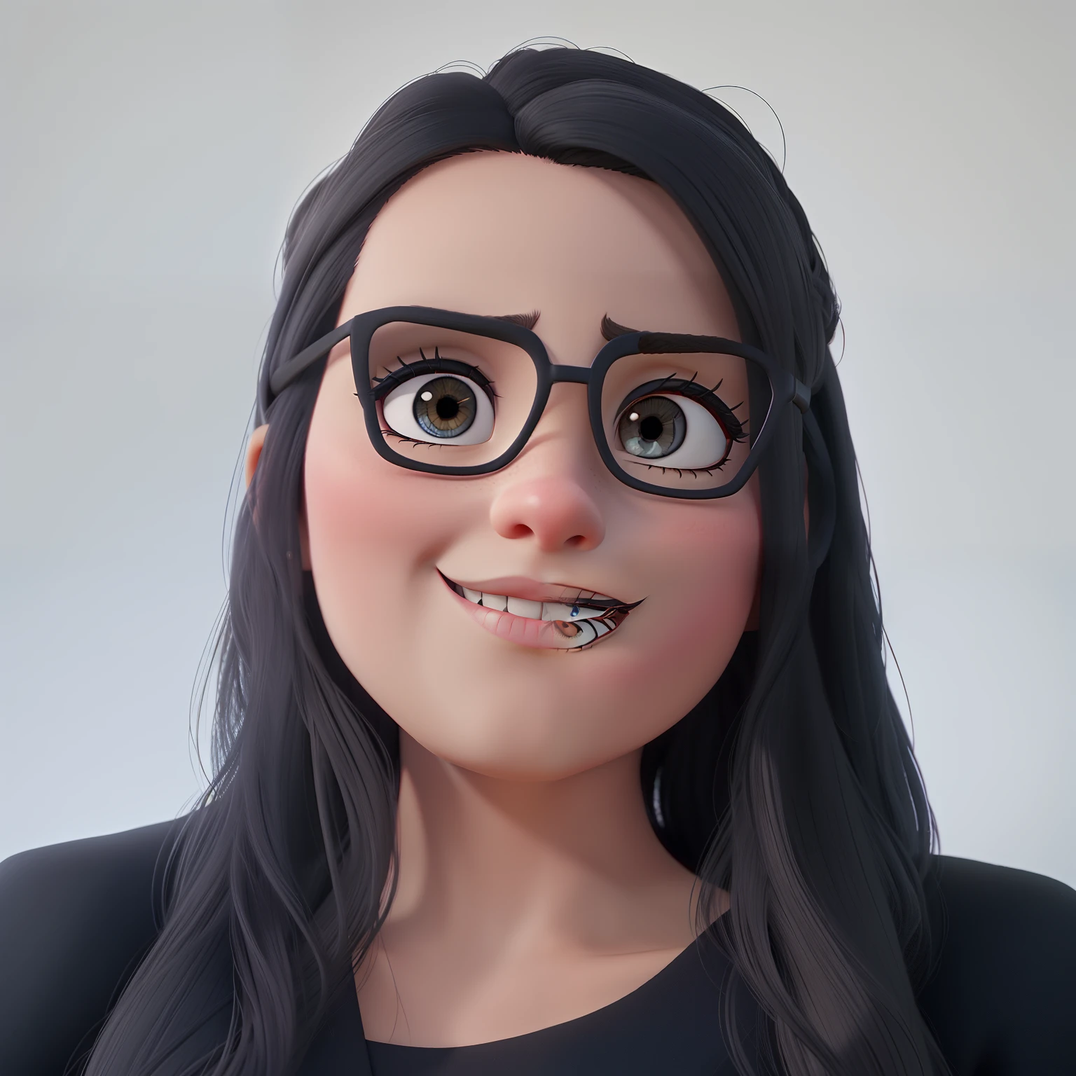 a woman with dark eyes in disney style, high quality, best quality