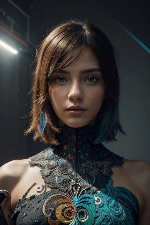 An artwork created with digital techniques, showcasing vibrant colors and intricate details. The main subject of the artwork is a combination of abstract geometric shapes and organic forms, seamlessly blending together. The artwork has a futuristic and surreal atmosphere, with elements of sci-fi and digital manipulation. The use of lighting and shadow adds depth and dimension to the artwork, creating a visually stunning effect. The medium used for this artwork is digital illustration, with a high level of realism and precision. The colors are bold and vivid, with a wide range of hues and tones. The overall composition is balanced and visually appealing, drawing the viewer's attention to the intricate details and patterns within the artwork. The final result is a mesmerizing and captivating piece of art, showcasing the endless possibilities of digital creativity.