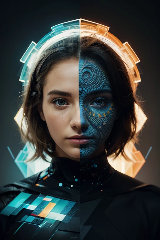 An artwork created with digital techniques, showcasing vibrant colors and intricate details. The main subject of the artwork is a combination of abstract geometric shapes and organic forms, seamlessly blending together. The artwork has a futuristic and surreal atmosphere, with elements of sci-fi and digital manipulation. The use of lighting and shadow adds depth and dimension to the artwork, creating a visually stunning effect. The medium used for this artwork is digital illustration, with a high level of realism and precision. The colors are bold and vivid, with a wide range of hues and tones. The overall composition is balanced and visually appealing, drawing the viewer's attention to the intricate details and patterns within the artwork. The final result is a mesmerizing and captivating piece of art, showcasing the endless possibilities of digital creativity.