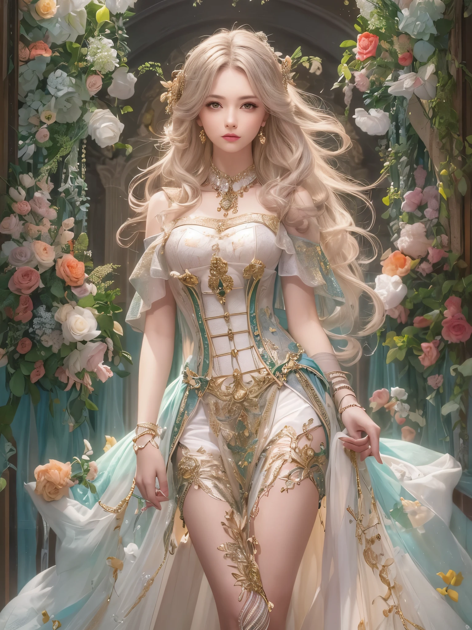 ((masterpiece:1.4)、(top-quality:1.4)、(reallistic:1.7))、Queen of Mars Deja Solis、Super sexy daughter、Super beautiful girl、1girl in、Sexy clothes that show through the inside、Sexy costume、Gorgeous Dresses、Glossy luxury latex、Luxury Latex Bodysuit、By Luis Royo、age19、Looking Back Beauty、Super Ultra Ultra Bikini、Outstanding style、(2 legs:1.4)、(Two arms:1.4)、Slender Abs、(beauty legs:1.4)、beautiful countenance、kawaii faces、Beautiful udder、Beautiful ass、A detailed eye、beautidful eyes、Raw photo、red-lips、Red high heels、tiarra、a choker、a necklace、耳Nipple Ring、Amazing garden of landscaping、The garden has a bejeweled sky、The beauty of the royal palace、Amazing architecture