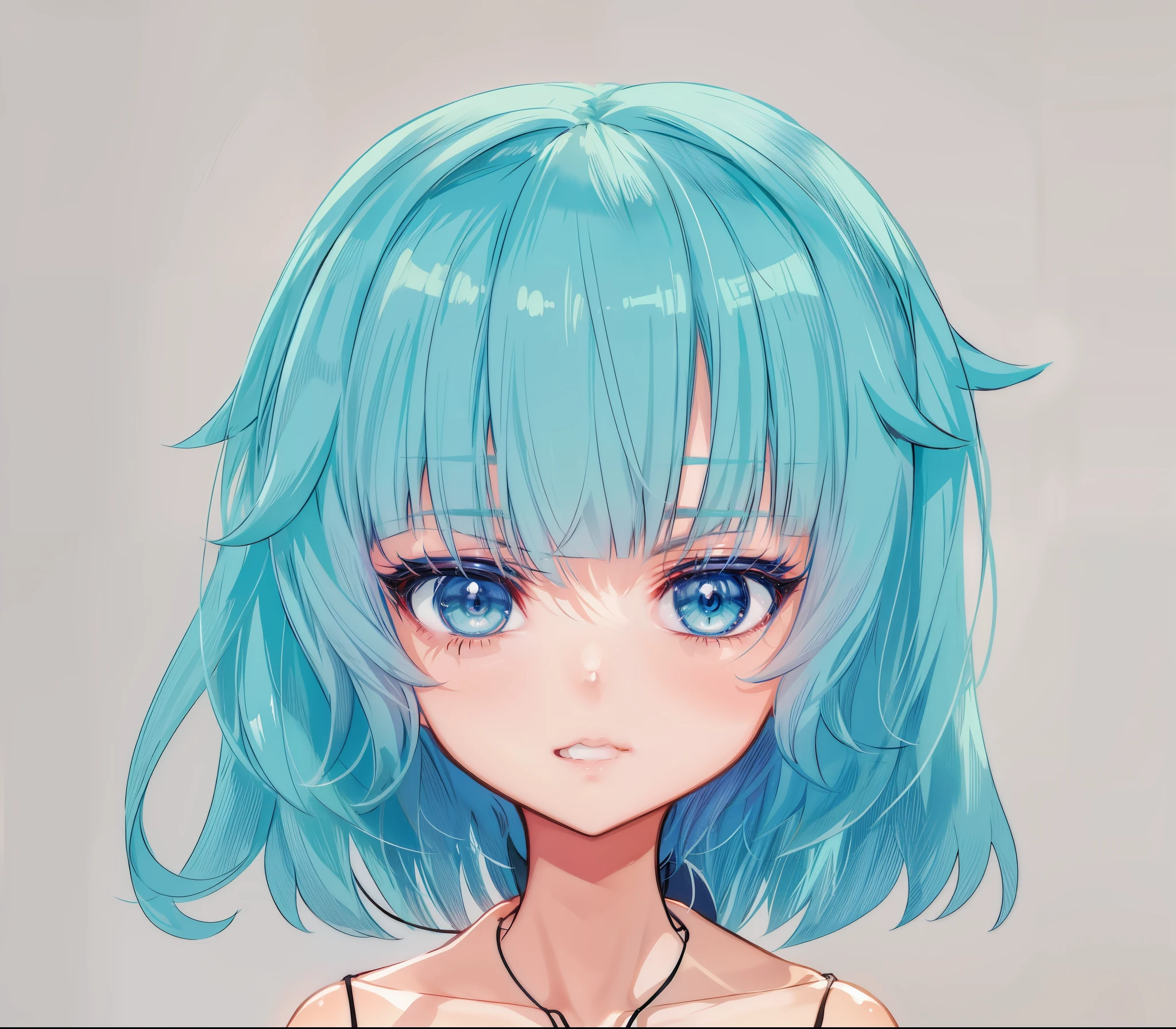 girl with blue hair,blue hair,blue hair, red eyes and a white shirt, 2D anime style with a cute and playful art style, flat anime-style shading, anime-style character, anime-style portrait, semi-realistic anime style, stylized anime, a portrait of an anime girl, clean and intricate anime style, anime style, girl with blue hair, stylized anime with a programmatic touch