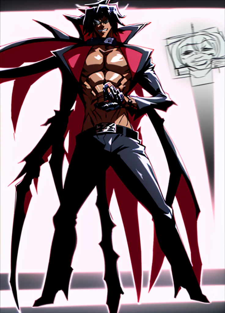 (masterpiece, adam blade76, black jacked, long jacked, glasses, pants, belt, muscle, open mouth, smile, desert, sun, tower, full body, feet,refsheet, UHD, retina, masterpiece, ccurate, anatomically correct, textured skin, super detail, high details, high quality, award winning, best quality, highres, pullover,UHD, retina, masterpiece, ccurate, anatomically correct, textured skin, super detail, high details, high quality, award winning, best quality, highres