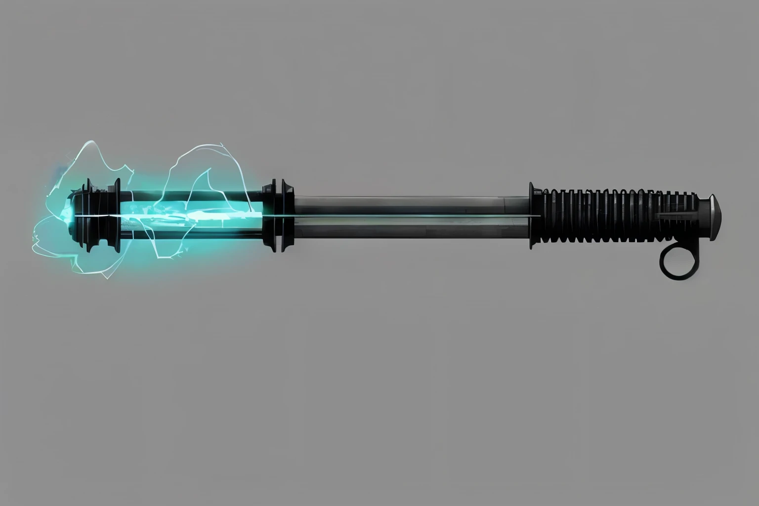 um close de uma arma com um emi leve saindo dela, science fiction sword, Sci-fi gun, arma futurista, realistic spear, Sabre de luz, blue Sabre de luz, sabre de luz azul, Fuzil de Energia, limpeza a laser, arte conceitual de arma, of a Sabre de luz hilt, Projeto de arma, arma futurista shotgun, Sabre de luz katana, pistola de plasma