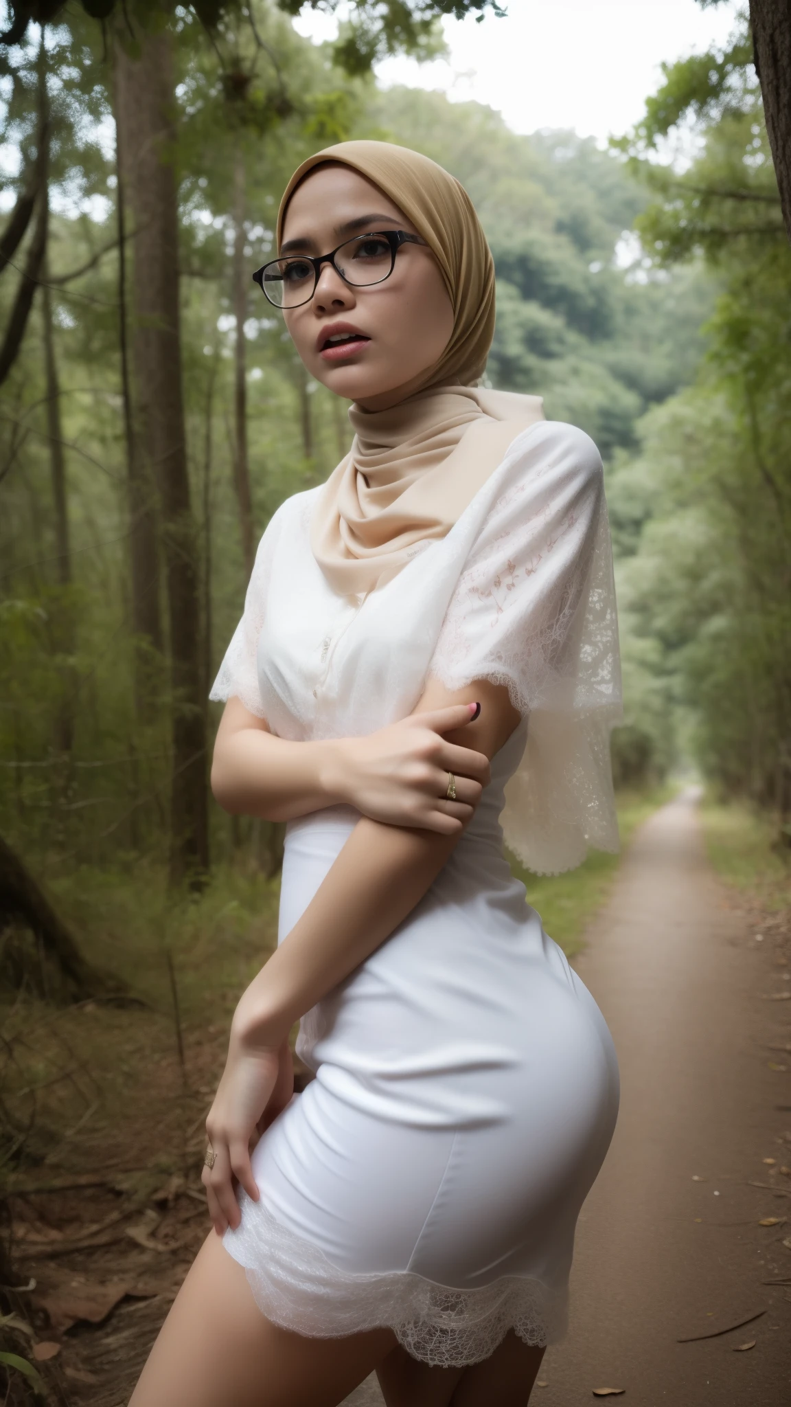 (Anger), (Anger), (Anger), (Anger), "FAT", "Oki Setiana Dewi", "Spectacles", ("Hijab Naked"), Chubby Wearing Lace Bra & Short Hairy Pussy, "Facial expression in anger", "White Shell", "White Shell Lips", "Bokeh" My ass is huge Being in the forest, "Very angry facial reaction"