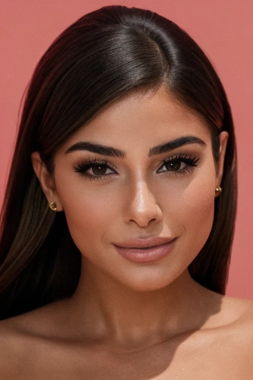 um close up de uma mulher com cabelos pretos longos posando para uma foto, cerveja madison, Madison Beer Girl Retrato, beleza de cair o queixo, flawless olive skin, beleza de cair o queixo, cool looking, lindo rosto latino, olivia culpo, foto de uma mulher bonita, julia sarda, olhar sensual, Foto de perfil do headshot, Directed by: Robbie Trevino, cabelos longos de