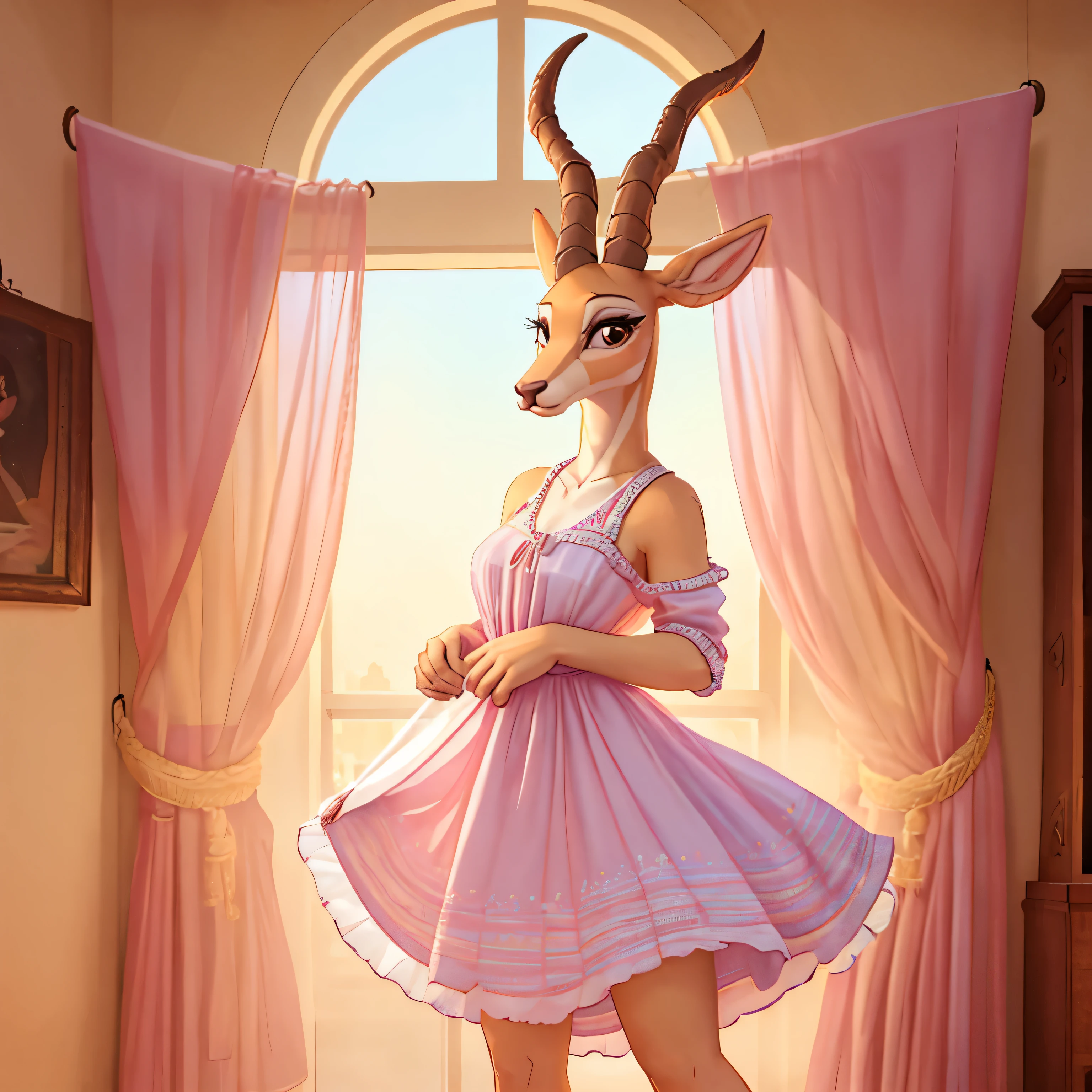 (solo furry deer Bambi, deer ears, antlers, hooves), (Detailed clear water eyes:1.3 ), intricately detailed face,(chibi :0.8), Real life, ((Portrait)), standing seductively, dynamicpose, (short tail deer:1.4), big breastes, Lush breasts, voluminous breasts, elastic breasts, shin, Detailed hands, wedding,, white gloves, white stockings, white shoes, 独奏, One character, happy face, pretty eyes, expressive eyes,, ((((half-covered)))), Realistic Proportion], [sharp-focus], (shading), ((Masterpiece)), (((((in a very sexy cropped white wedding dress with an openwork floral print., sheer white wedding dress))))), Rear view, (Realistic:1.2), Wedding gloves, wedding veil, ((shibari harness over clothing)), NSFW, (((Perfect buttocks))), cameltoe