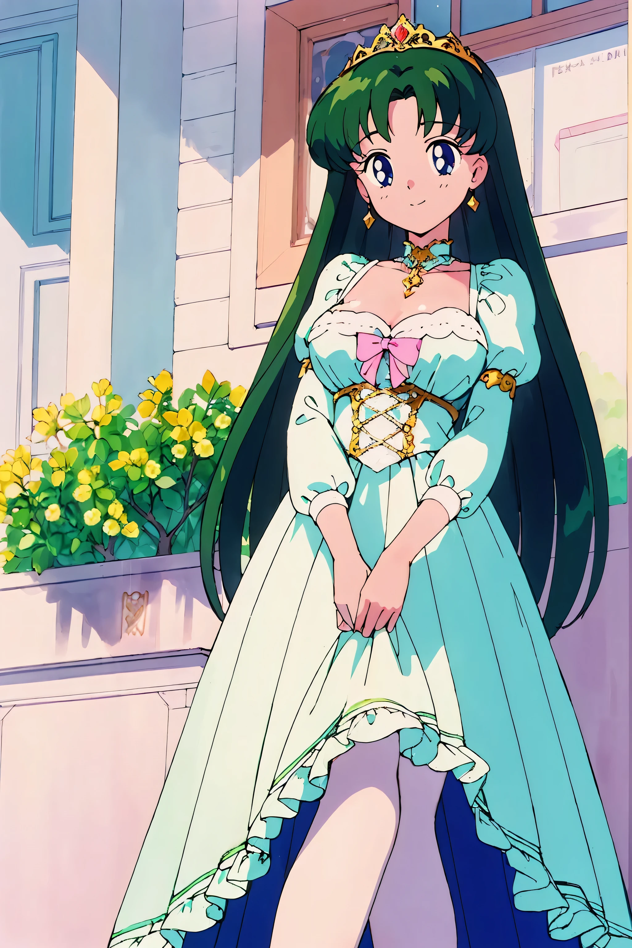 highest quality, masterpiece, 1 girl, shine background, looking at the viewer, portrait, light smile, shine, pastel colour, puff sleeve princess dress, long skirt, cleavage, how, how shot, how on face, how on breast, facial, plump nipples,