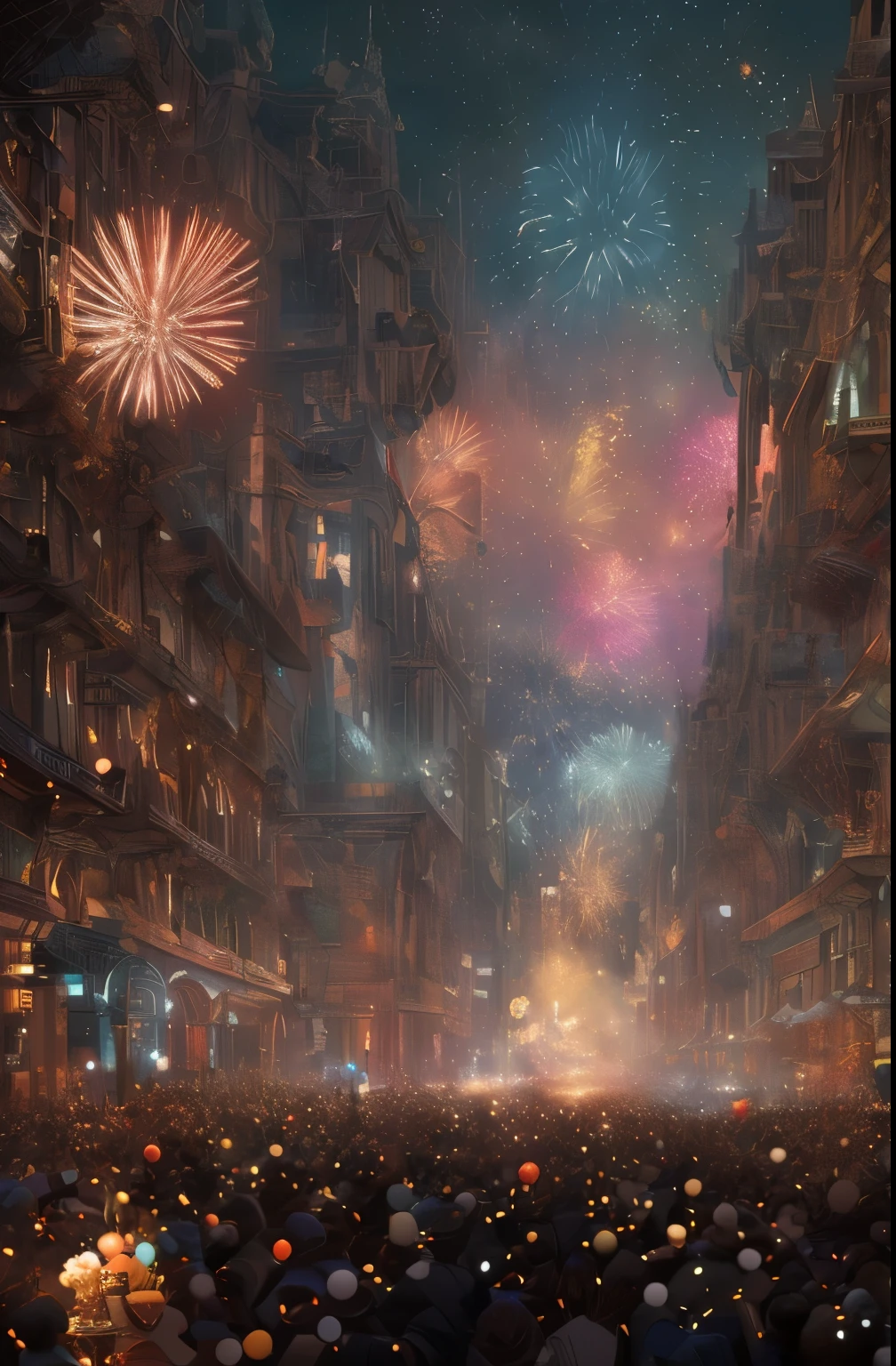 New Year&#39;s Eve 2024, enhancing, complex, (best quality, masterpiece, Representative Works, official art, professional, unified 8k wallpaper:1.3)