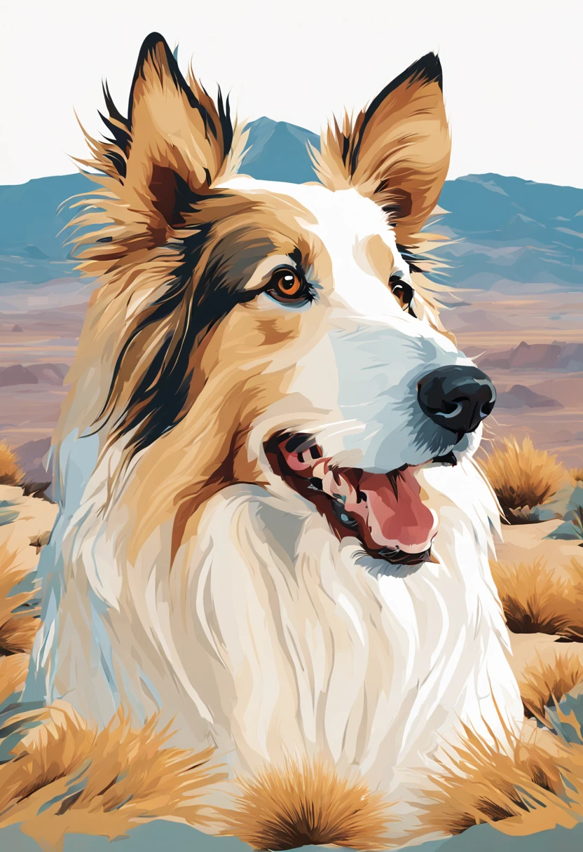 isolated vector-art t-shirt design of a dog of the Collie breed white color
, look at the desert with curiosity and wonder. White Collie dog or bitch should be portrayed with a sense of admiration and fascination, cercado pelas maravilhas da natureza. Use cores suaves e sonhadoras para criar uma atmosfera extravagante e encantadora. The design should evoke a sense of wandering desire and encourage viewers to embrace their own adventurous spirit, isolado, Sem antecedentes, no estilo 0mib