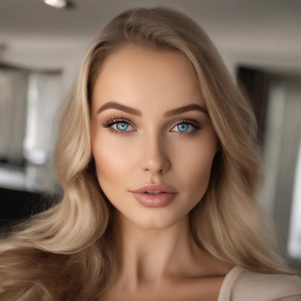 arafed frau voll , Sexy girl with blue eyes, Ultrarealistisch, Akribisch detailliert, Portrait of Sophie Mudd, blonde hair and big eyes, Selfie of a teenage girl, Schlafzimmer Augen, Olivia Dunne, ohne Makeup, natural makeup, direkt in die Kamera schauen, Gesicht mit Artgram, dezentes Make-up, breathtaking full body shot, Im Flughafen, small bust;
