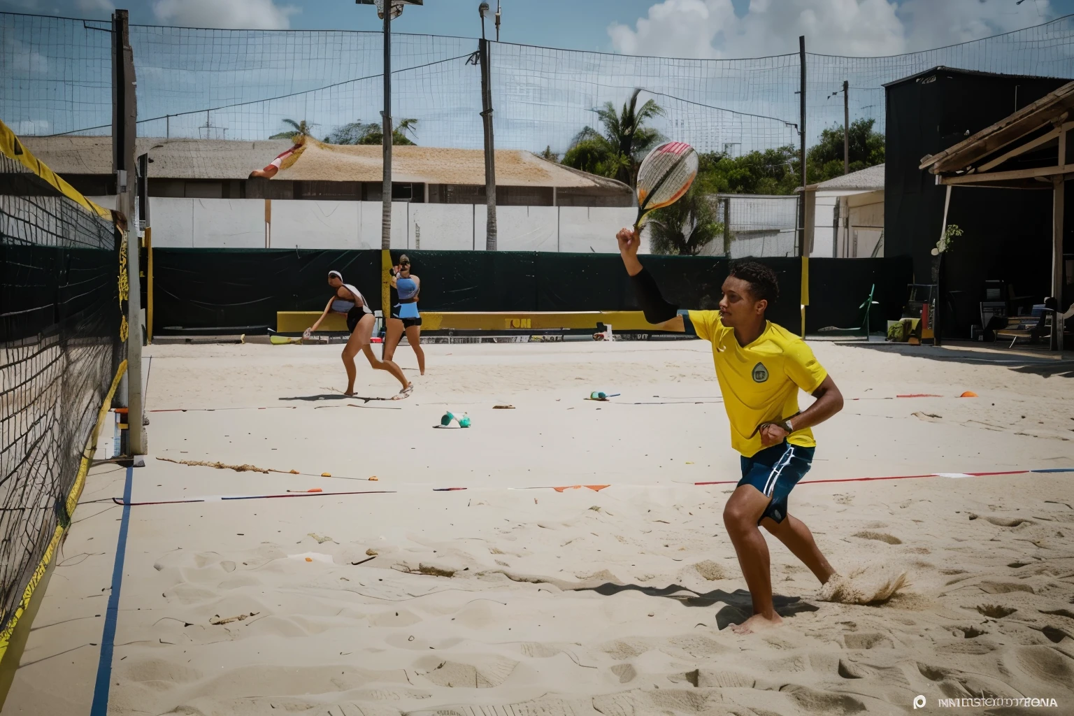 Quero criar uma arte de trabalho. For advertising on Instagram inviting students to take beach tennis lessons is to learn beach tennis at a high level. Quero q a imagem transmita garra e suor.