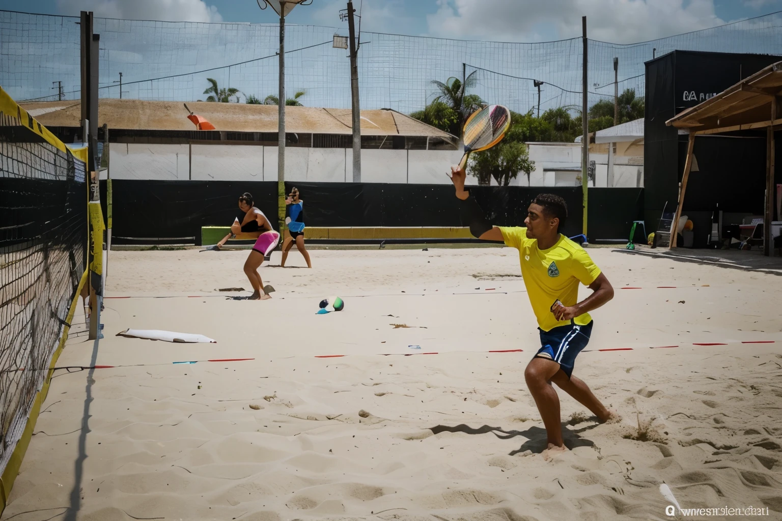 Quero criar uma arte de trabalho. For advertising on Instagram inviting students to take beach tennis lessons is to learn beach tennis at a high level. Quero q a imagem transmita garra e suor.