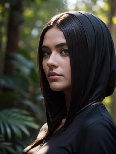 Foto profissional de corpo inteiro, (foto 4k:1.1) por (Jeremy Lipking:0.3), (Dittmann Anna:0.3), (Jiner:0.3), (Crisp Focus:1.3), Very high detail, mulher de pele negra, vestido longo preto, cabelos ondulados, Pose da modelo do Instagram, confiante, magra, seiosgrandes:1.3, anatomie porfaite, simetria perfeita:1.2, Realista, Rosto realista:1.2, visage porfait, Content, confiante, altamente detalhado, and dramatic, Kinematic lighting, Lighting Scene, luzes suaves