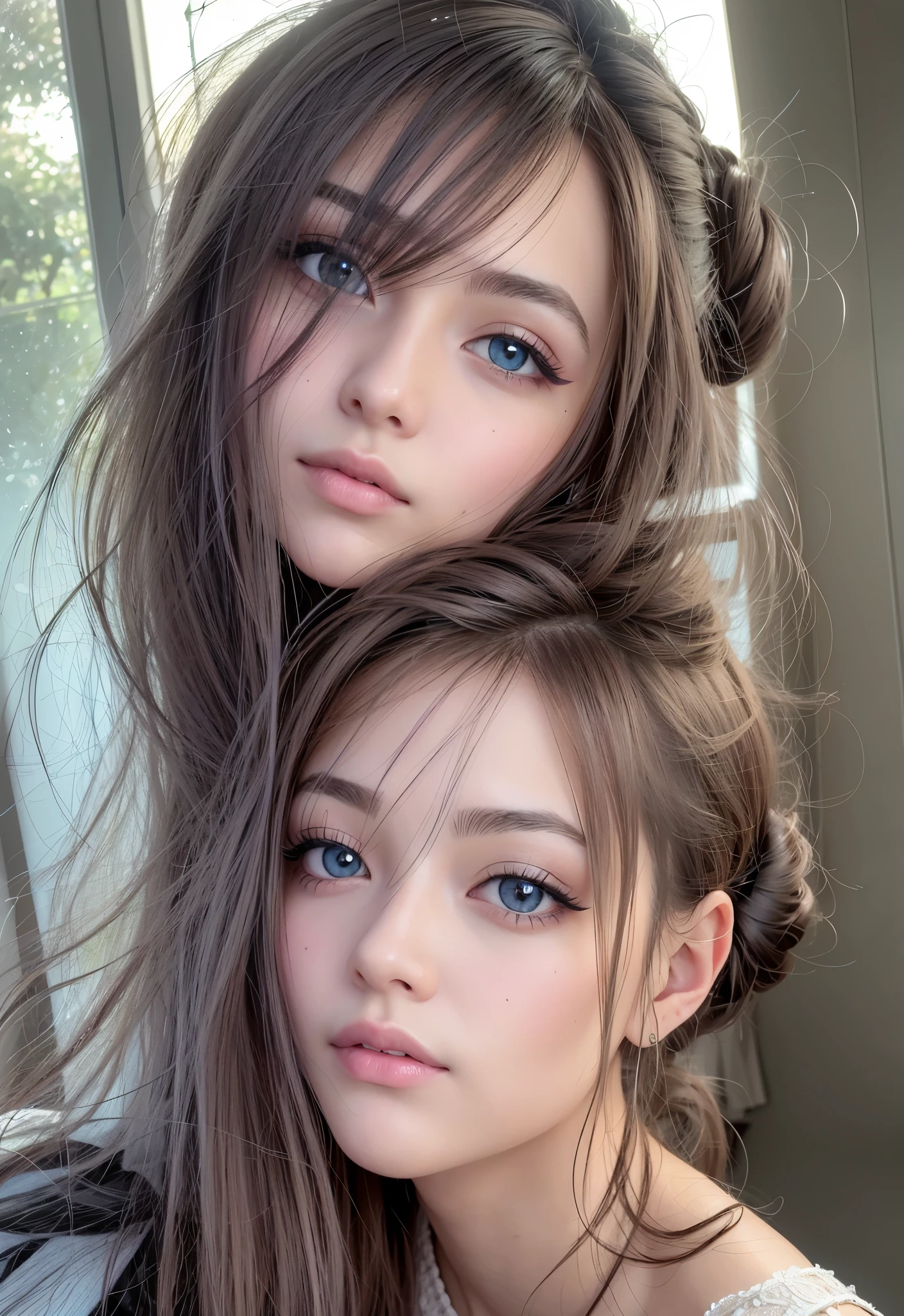 sailor suit、school uniform、A beautiful girl in the world、shiny glossy skin、sparkle on the cheeks、bangs between the eyes、光沢のあるシルクと非常に長くてまっすぐなbeautiful天然ブロンド、eyeliner、Sexy and beautiful 35 years old、High resolution, big, beautiful, bright light blue eyes、Beautiful and bright girl、sharp、