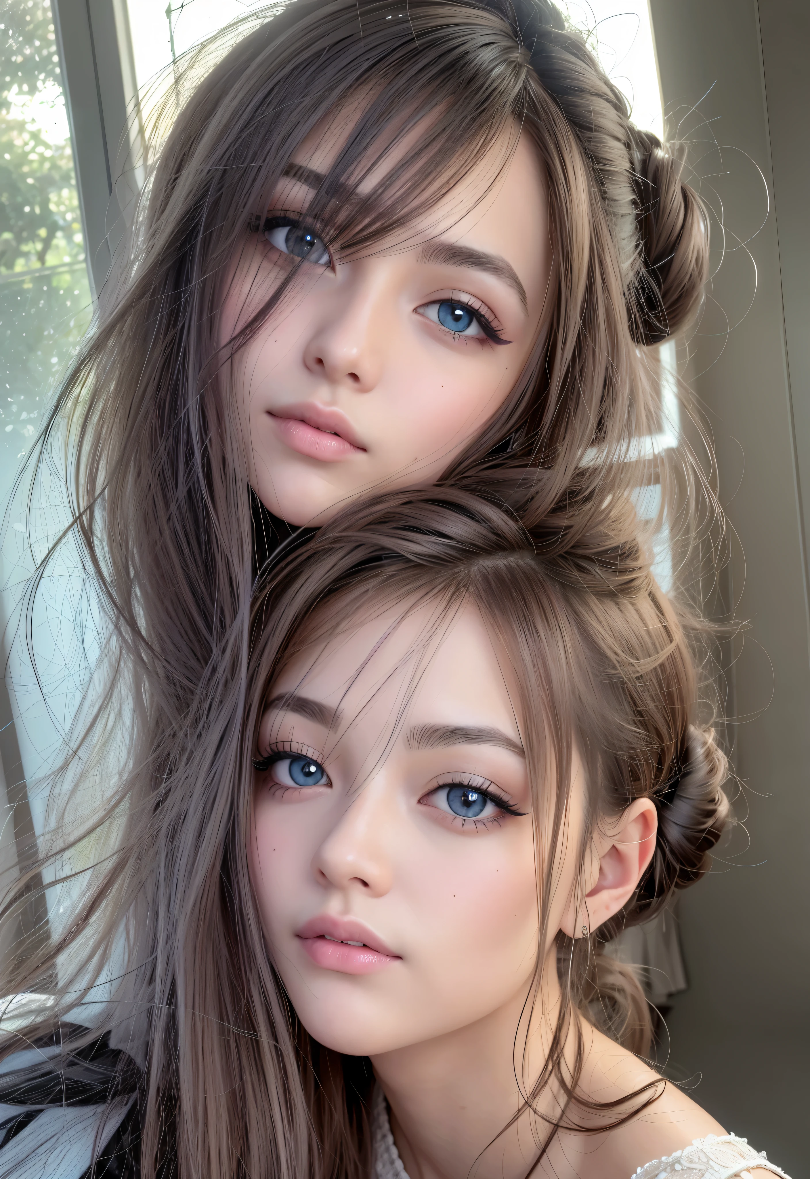 sailor suit、school uniform、A beautiful girl in the world、Glossy skin、sparkle on the cheeks、bangs between the eyes、光沢のあるシルクと非常に長くてまっすぐなbeautiful天然ブロンド、eyeliner、Sexy and beautiful 35 years old、High resolution, big, beautiful, bright light blue eyes、Beautiful and bright girl、sharp、