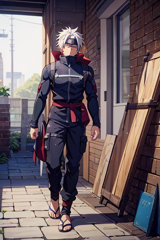 1 guy, solo, masterpiece, best quality, anime, ultra-detailed, 2d full-body character image of Madara and Kakashi from Naruto and Cid from eminence in the shadows fusion into one single guy