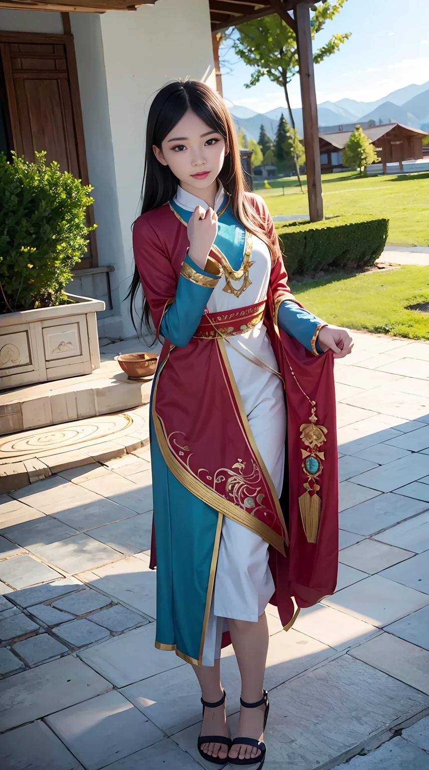 National dress, beautiful body, the quality is the best , detail, Graceful body, national Kazakh costume , Kazakh clothes ,