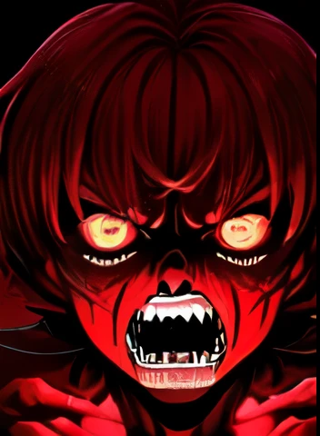 (Single image)(perfect face)(male)(fear)(Children)(Scarlet pupils)(modern)稚嫩的Children撕开巨茧踏步而出,Dark red short hair and eyebrows,The scarlet pupils bloomed with a frightening fierce light,Strange and handsome