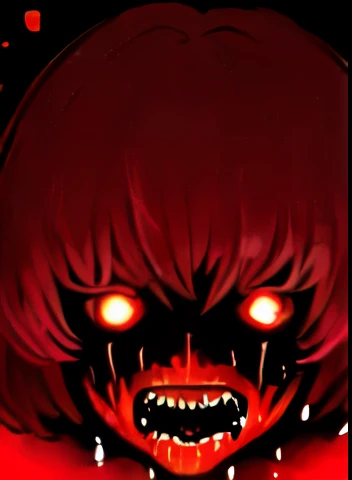 （Single image）(perfect face）（male）（fear）（Children）（Scarlet pupils）（modern）稚嫩的Children撕开巨茧踏步而出，Dark red short hair and eyebrows，The scarlet pupils bloomed with a frightening fierce light，Strange and handsome