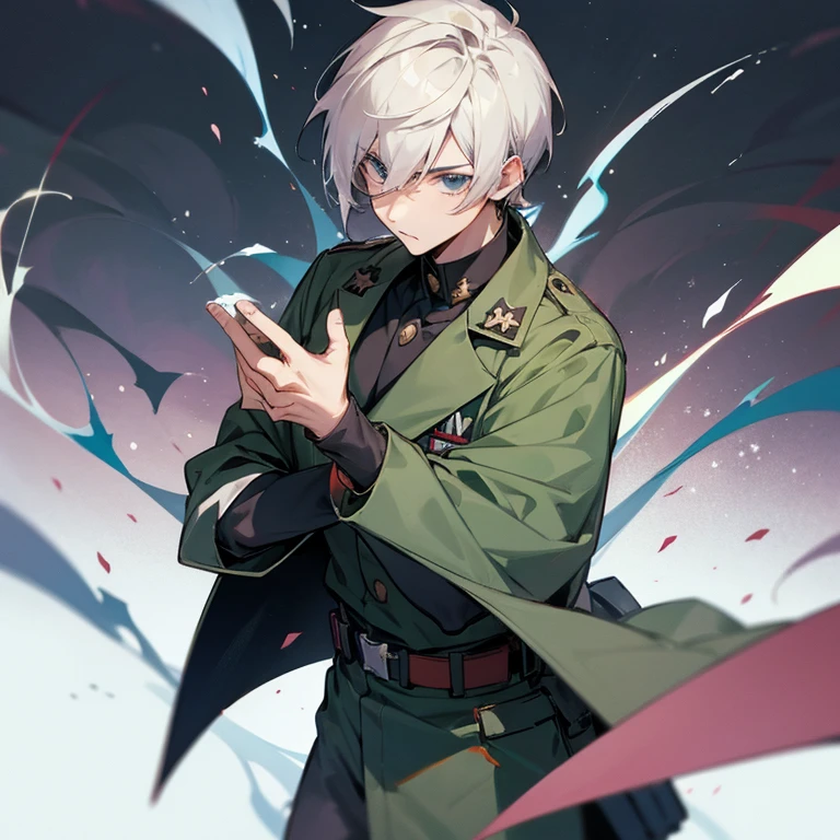 male anime character with army outfit
