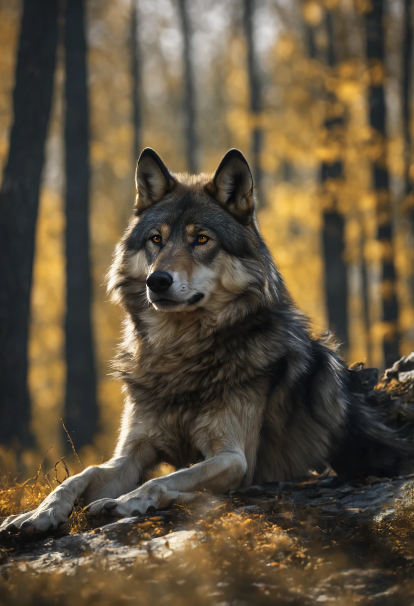 ((Ein Wolf in einem schwarzen Schafspelz)) mit Sonnenbrille auf mitten in einer Schafsherde auf einer riesigen Weide,Meisterwerk, Realistisch, sehr detailliert, best quality, photorealistic, hyperrealistisch, high_resolution, ultra high Details, cinematic, 4k, 8k 