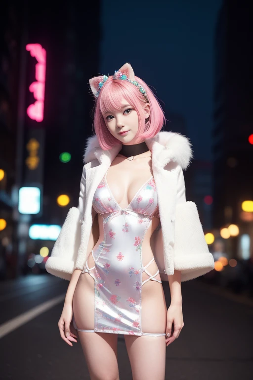1girl, sticking out her tongue pink lingerie with a cat ears on her head and a pink wig and stockings, best quality, ultra high res, (photorealistic:1.4),(RAW photo:1.2), (photorealistic:1.4),(masterpiece:1.4),(best quality:1.4),ultra high res,HDR,8k resolution, blush, bodysuit, breasts, grey hair,jacket, large breasts, latex bodysuit, long hair, pink bodysuit, rifle, street,best quality, ultra high res,(masterpiece:1.4),(best quality:1.4),ultra high res,HDR,8k resolution, blush, bodysuit, breasts, grey hair,jacket, large breasts, latex bodysuit, long hair, mosaic censoring, pink bodysuit, rifle, simple background, dslr