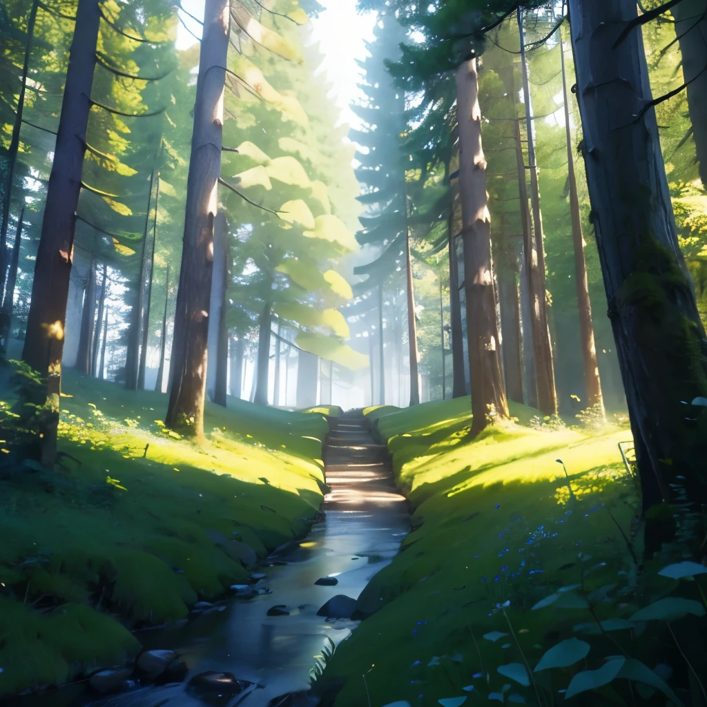 soothing background yellow forest