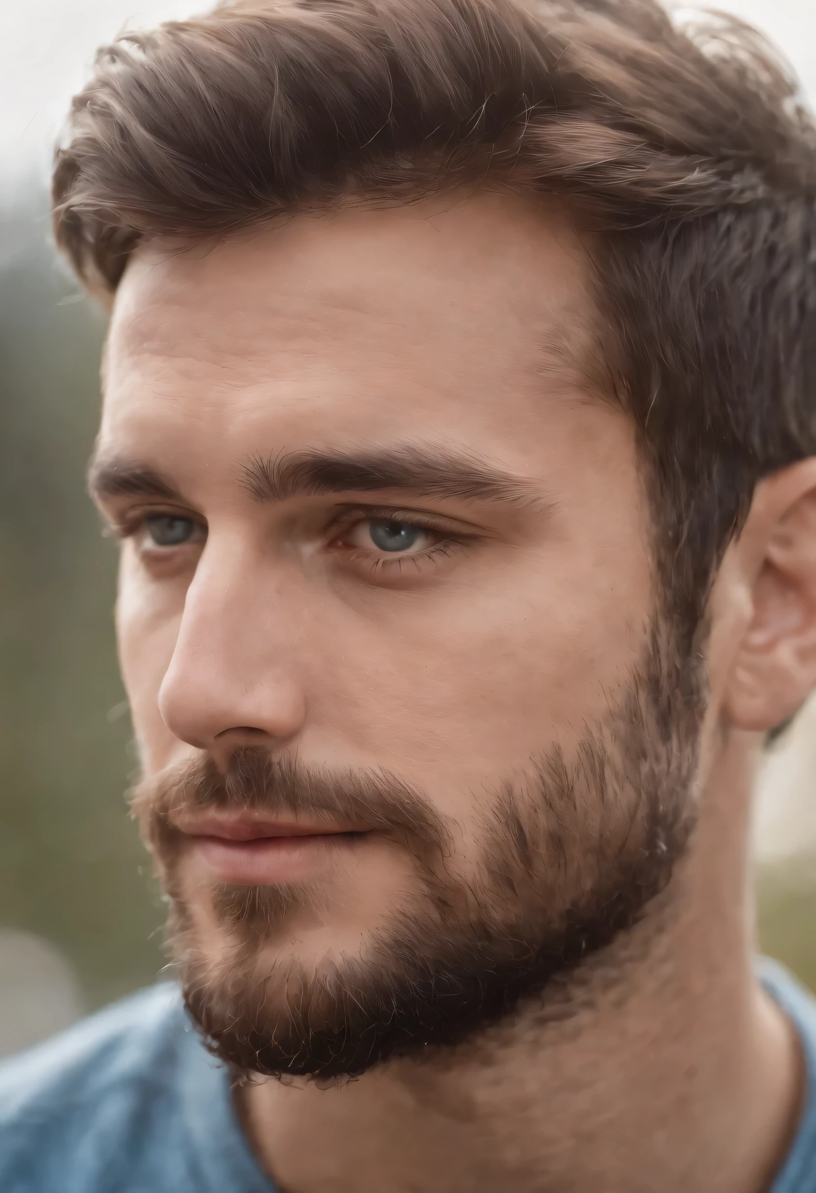 rosto de homem com barba e olhos azuis