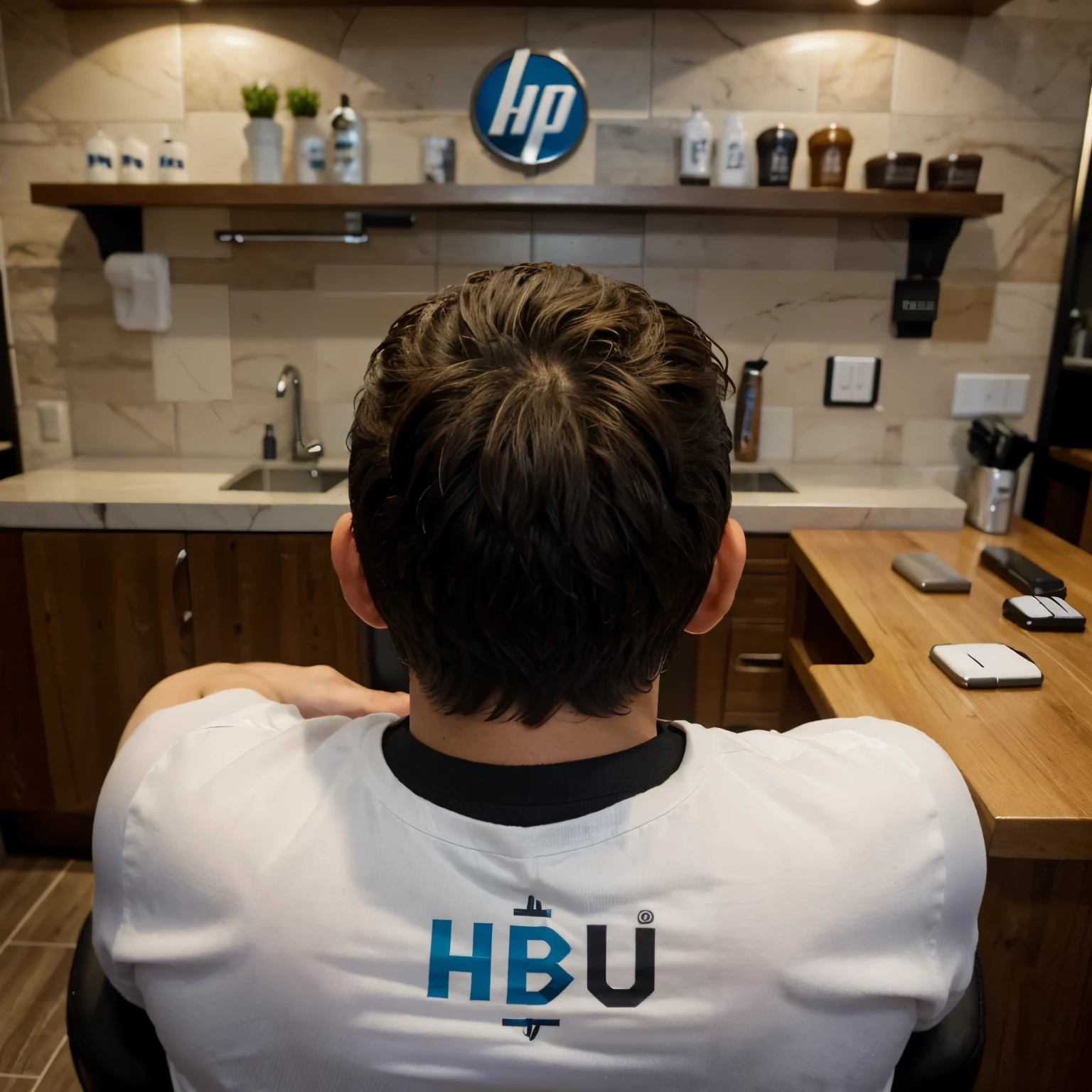 Crea un logo de barberia con las letras "HP"