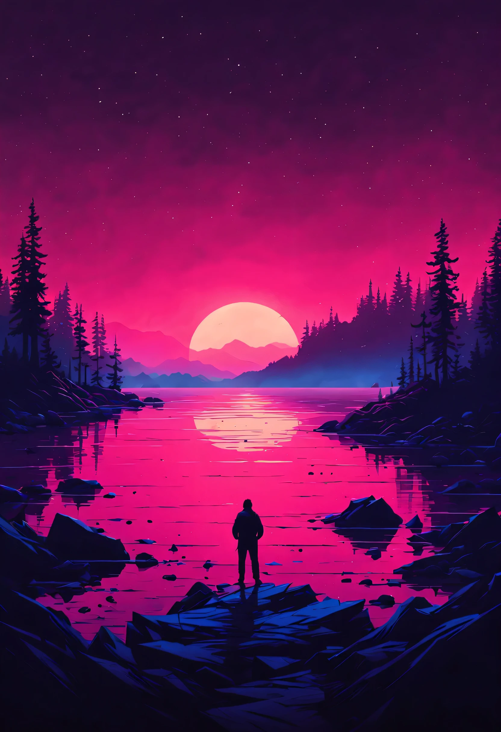 (minimalismo:1.4), por Alena Aenami, Intricado, (melhor qualidade, obra de arte, Trabalho representativo, arte oficial, profissional, papel de parede da unidade 8k:1.3)