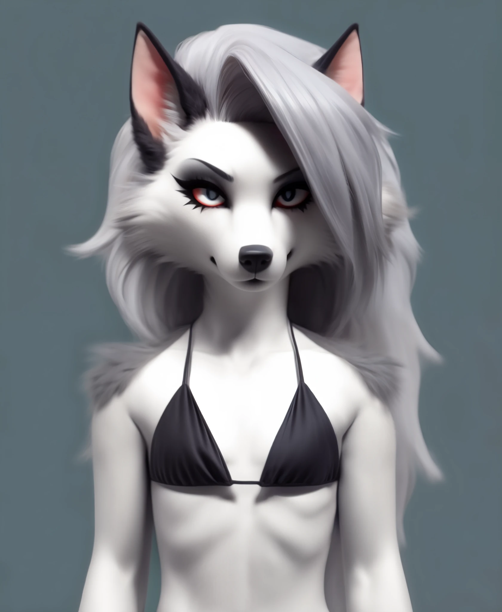 loona \(helluva boss\), bikini, feminine flat chested, best quality, masterpiece,, BREAK,