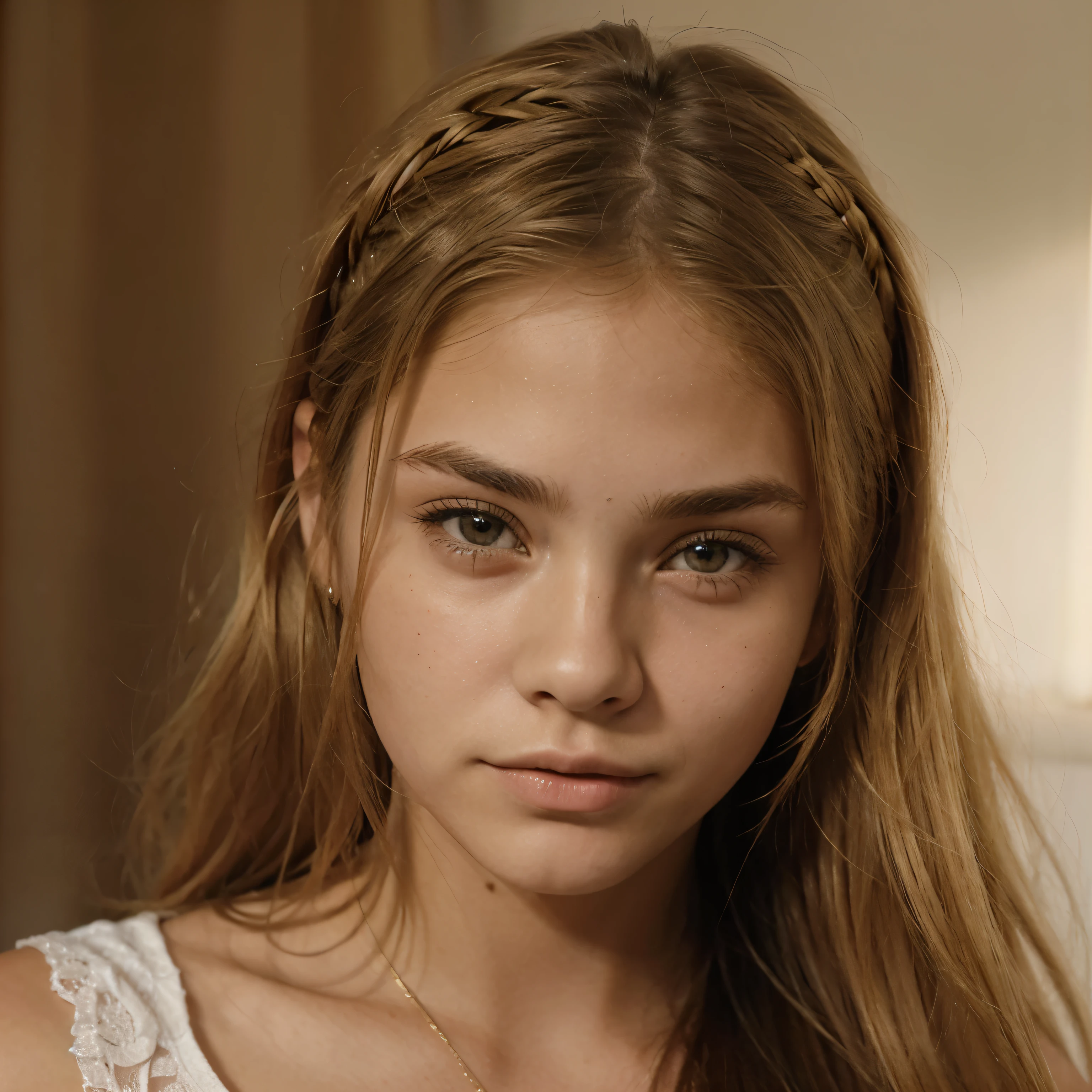 (Cara perfecta ) (detallista ) (realista ) (rubia ) (tetuda y culuna ) age 14 years, en poca ropa , manteniendo su misma cara ( se le ve el cuerpo completo )