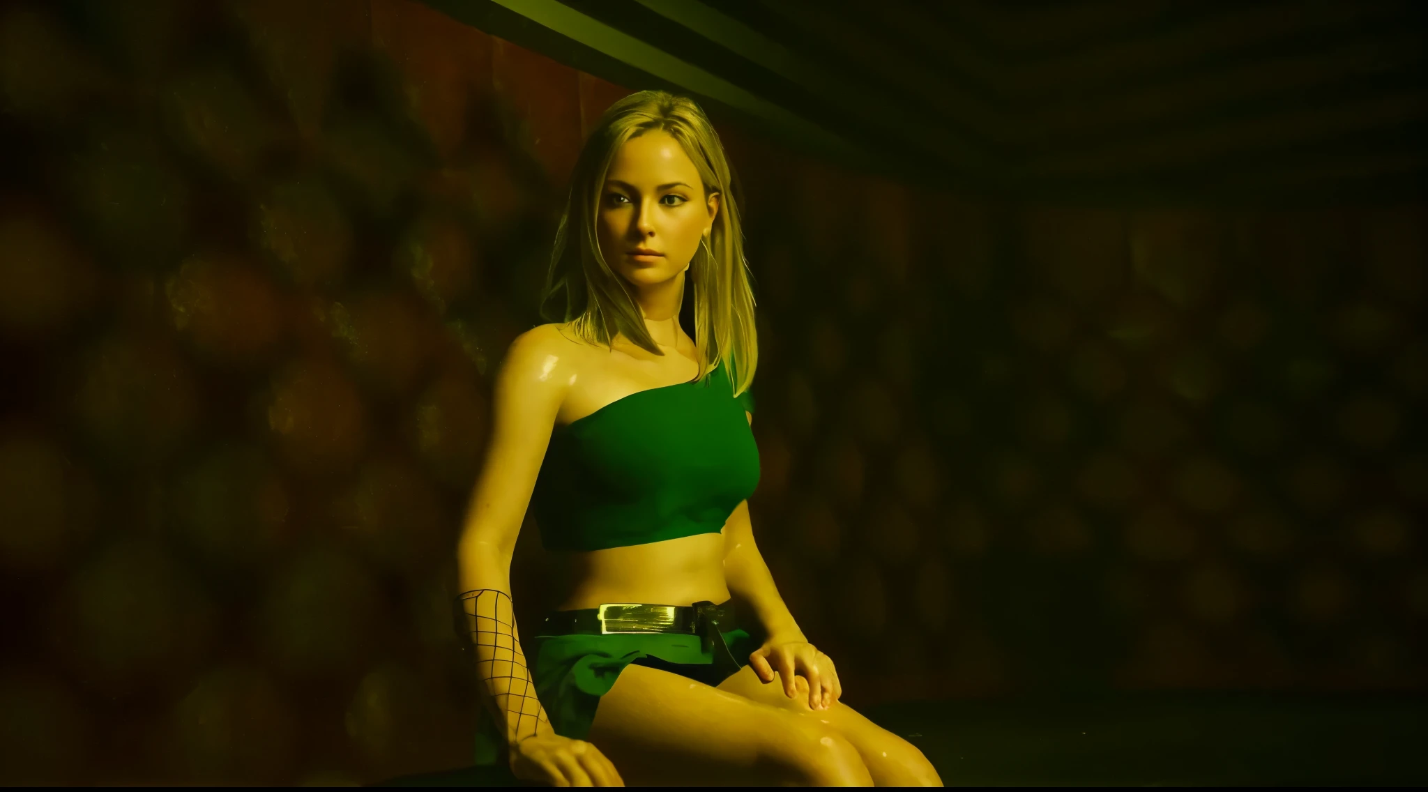 Blonde hair,(((cute))),(((Sweats on body))),((blue eyes)),(((deep navel))),hot,big cleavages,(big cleavage),(((deep belly button))),(((ultra realistic)))