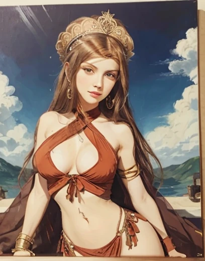 A painting of davinchi miss linda. Diosa griega.sexy buen cuerpo.