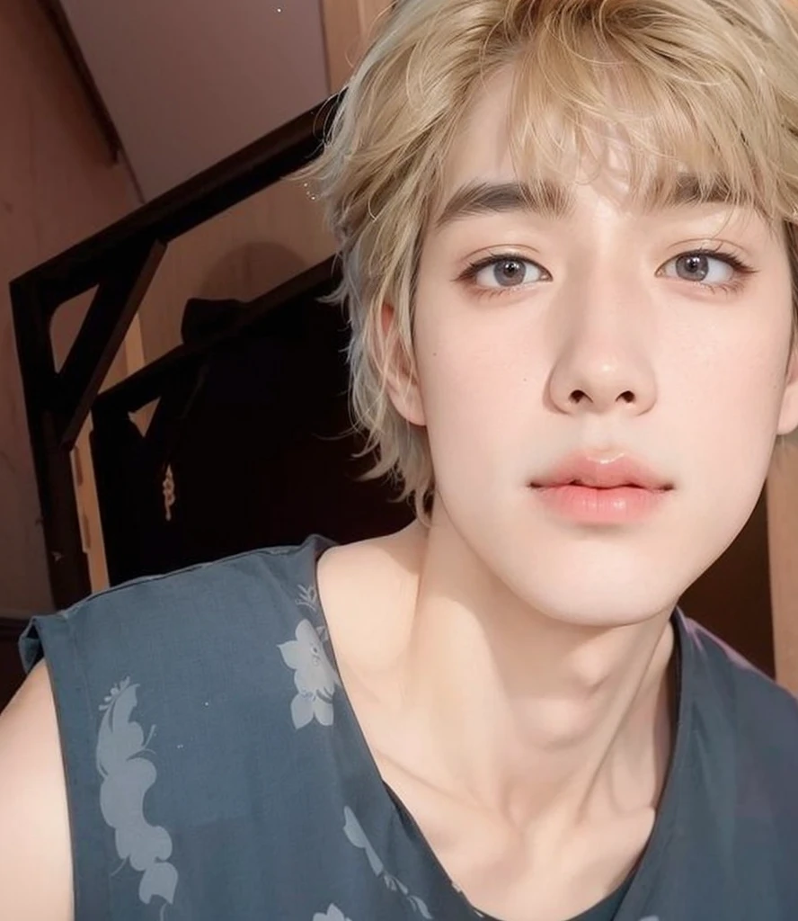 Hombre arafed con cabello rubio y camisa azul posando para una foto., cai xukun, Jinyoung Shin, pale korean adorable face, hyung tae, diez lee, TaeJune Kim, kim doyoung, hombre surcoreano, brillante por la lluvia, hong junio hyung, esojun chengt, xqc, pintar ulzzang, hsiao-ron, bts taehyung, bts, kim taehyung, kpop boy, korean male face