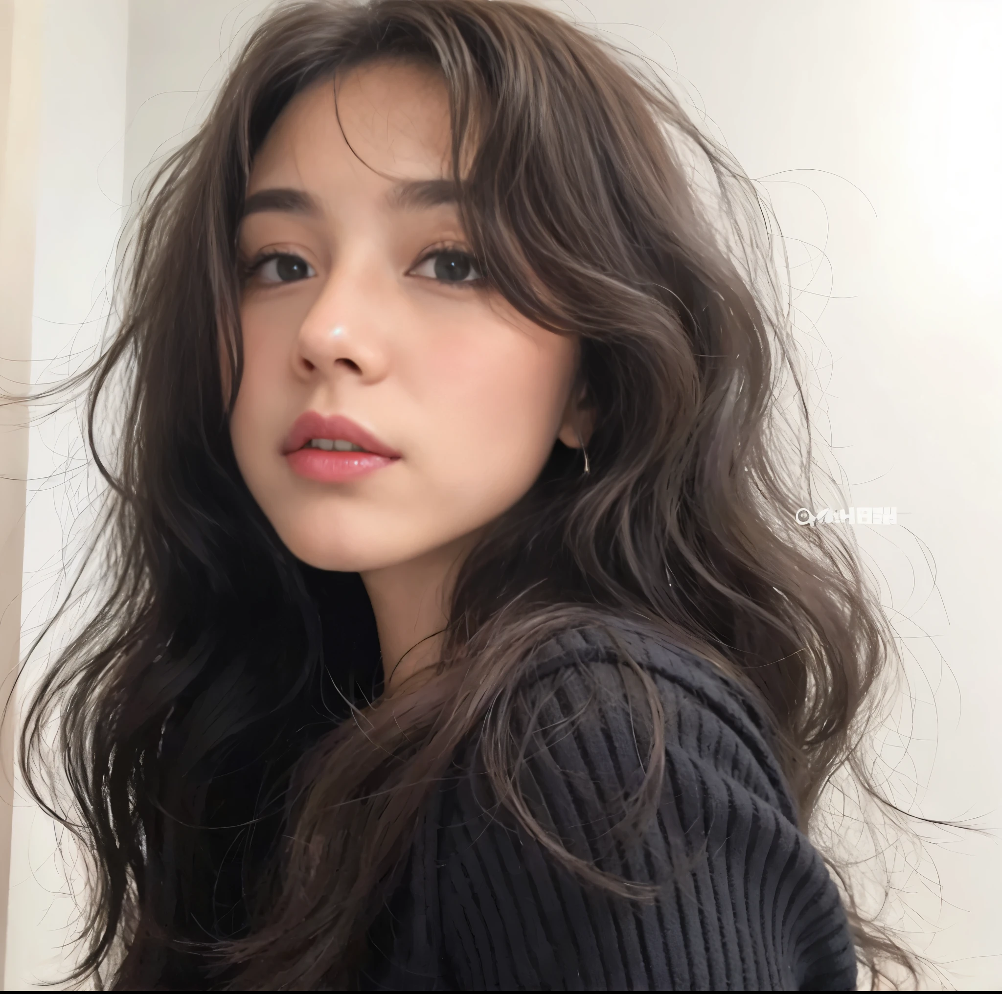 Mulher coreana dos cabelos ondulados
